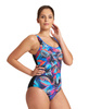 Strój kąpielowy damski Arena Women's Frida Wing Back One Piece Black Multi Black Broght Blue