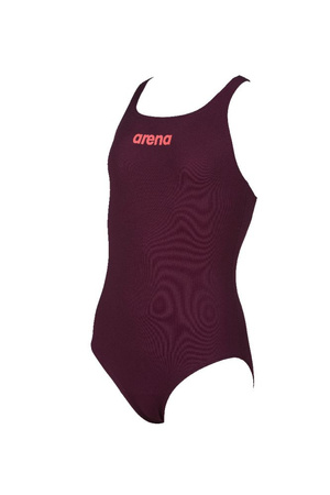 Strój kąpielowy dziewczęcy Arena Girl's Solid Swim Pro Junior Red Wine-Shiny Pink