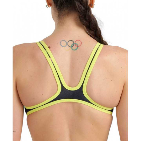 Strój kąpielowy damski Arena Women's One Swimsuit Tech One Back Placement Black-Multi