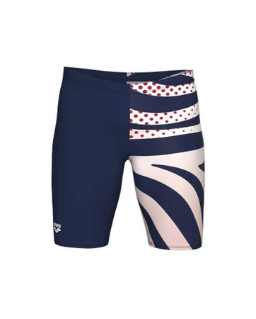 Kąpielówki męskie Arena Men's Multi Stripes Swim Jammer Navy White Multi