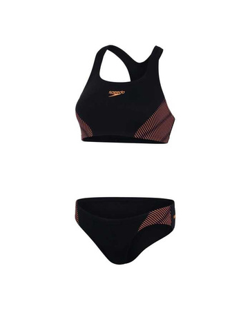 Strój kąpielowy damski Speedo Placement 2Piece Black Magenta Papaya Punch