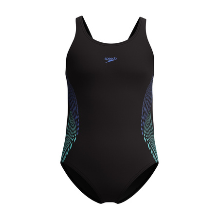 Strój kąpielowy dla dziewczynki Speedo Placement Muscleback Black Green