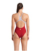 Strój kąpielowy damski Arena Women's Foggy Dots Swim Pro Back Red Onion Seafoam