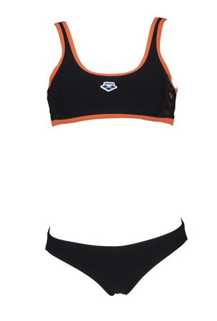 Strój kąpielowy damski Arena Women's Team Stripe Top Two Pieces Black Floreale