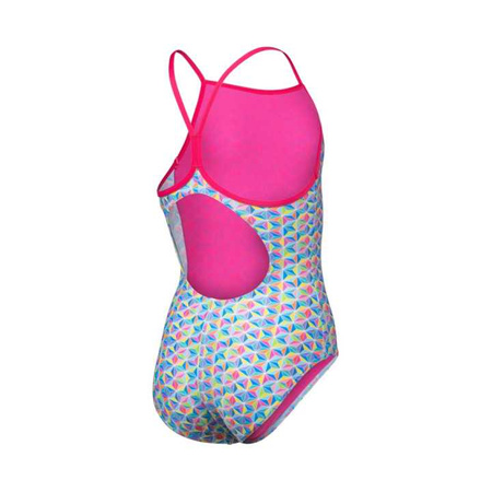 Strój kąpielowy dziewczęcy Arena Girl's Starfish Swimsuit Lightdrop Back Freak Rose White Multi