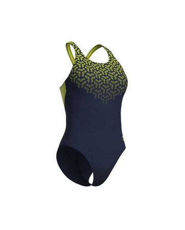 Strój kąpielowy damski Arena Women's Kikko V Back Navy Soft Green