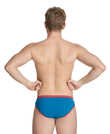Kąpielówki slipy męskie Arena Men's Icons Briefs Solid Blue Cosmo Astro Red