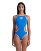 Strój kąpielowy damski Arena Women's One Big Logo One Piece Blue River Fluo Orange