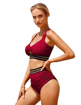 Strój kąpielowy do pływania dwuczęściowy damski Umipubo Stripes Red