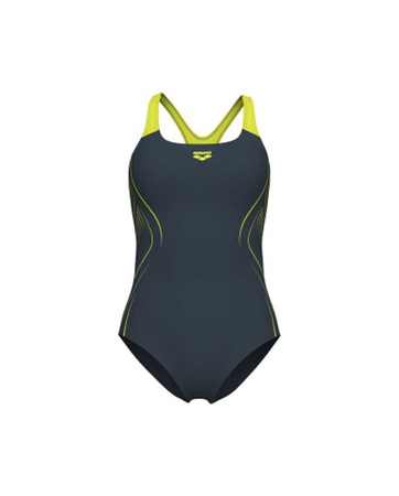 Strój kąpielowy damski Arena Women's Reflecting Swim Pro Back Asphalt Soft Green