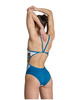 Strój kąpielowy damski Arena Women's Planet Swimsuit Super Fly Back White Multi Blue Cosmo