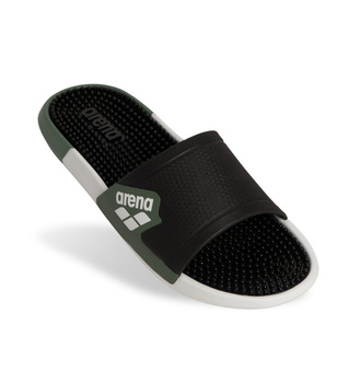 Klapki basenowe dla dorosłych unisex Arena Marco Active Black White Sage
