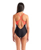 Damski strój kąpielowy Arena Women's Blast Swimsuit V Back Black-Calypso Coral