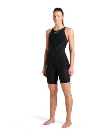 Strój startowy pływacki damski Arena Woman's Powerskin Impulso Open Back Black Teal