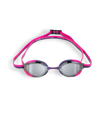 Okulary pływackie treningowe dla dzieci Arena Junior Python Mirror Silver Shocking Pink Plum