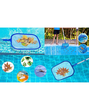 Sitko i kij teleskopowy do czyszczenia basenu