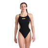 Strój kąpielowy damski Arena Women's Rule Breaker Hooked Rev Swimsuit Black Fluo Red