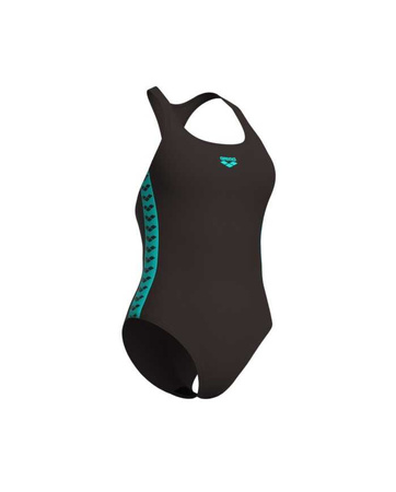 Strój kąpielowy damski Arena Women's Icons Swimsuit Racer Back Solid Sepia Water