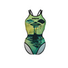 Strój kąpielowy damski Arena Women's One Double Cross Back Black Blue Cosmo Soft Green Multi