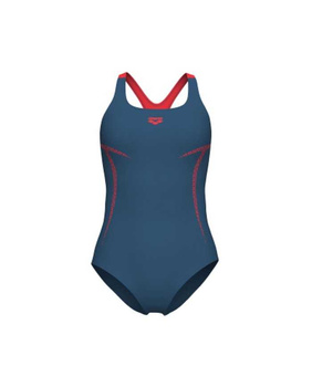Strój kąpielowy damski Arena Women's Profile Pro Back Grey Blue Fluo Red