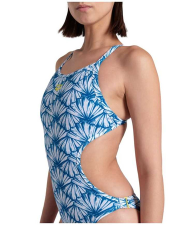 Damski strój kąpielowy jednoczęściowy Arena Women's Rule Breaker Hooked Rev One Piece R White Multi Blue Cosmo