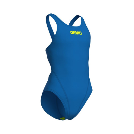 Strój kąpielowy dziewczęcy Arena Girl's Team Swimsuit Swim Tech Solid Blue River Artic Lime