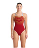 Strój kąpielowy damski Arena Women's Foggy Dots Swim Pro Back Red Onion Seafoam