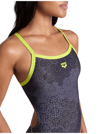 Strój kąpielowy damski Arena Women's Camo Kikko Challenge Back Green Multi
