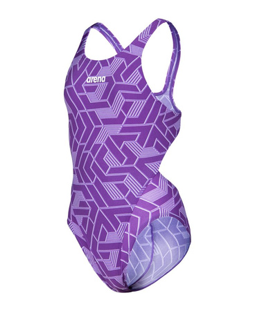 Strój kąpielowy dziewczęcy Arena Girl's Escape Swimsuit Swim Tech L Black Team Purple