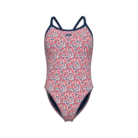 Strój kąpielowy damski Arena Women's Pebbles Swimsuit XCriss Cross Multi White Navy