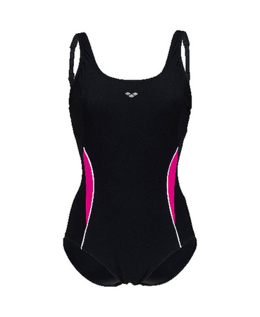 Strój kąpielowy damski Arena Women's Alissa U Back Black Rose Violet White