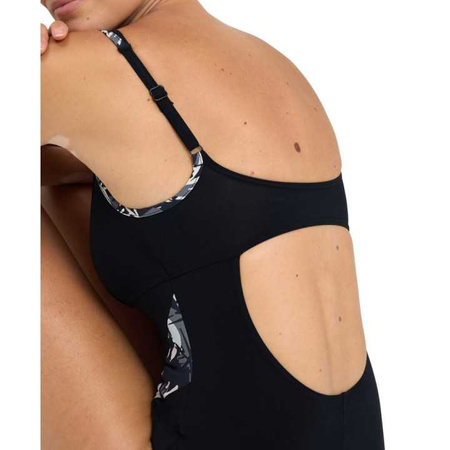 Strój kąpielowy damski Arena Women's Bodylift Francy Strap Back Black White Multi