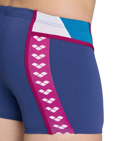 Kąpielówki bokserki męskie Arena Men's Icons Swim Short Panel Navy Blue Cosmo White Red