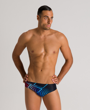 Kąpielówki slipy męskie Arena Men's Optical Waves Brief Black Multi