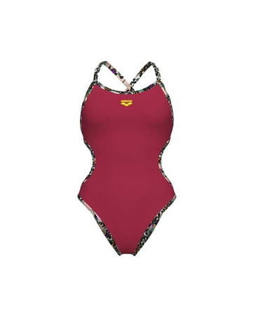 Strój kąpielowy damski Arena Women's Rule Breaker Hooked Reversible Red Onion Multi