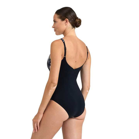 Strój kąpielowy damski Arena Women's Bodylift Francy Wing Back Black White Multi