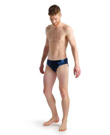 Kąpielówki slipy męskie Arena Men's Briefs Graphic Navy