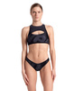 Strój kąpielowy damski Arena Women's Logo Brassiere Bikini Racer Back Asphalt Multi Black Black