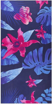 Ręcznik z mikrofibry na basen dwustronny Beach Towel Flowers Design