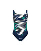 Strój kąpielowy damski Arena Women's Bodylift Jennifer Strap Back Navy Multi Bali Green