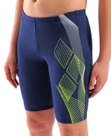 Spodenki kąpielowe chłopięce Arena Boy's Sea Water Swim Jammer Navy-Artic Lime
