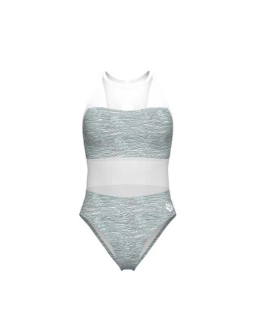 Strój kąpielowy damski Arena Women's Mesh Vent Back Graphic White Multi