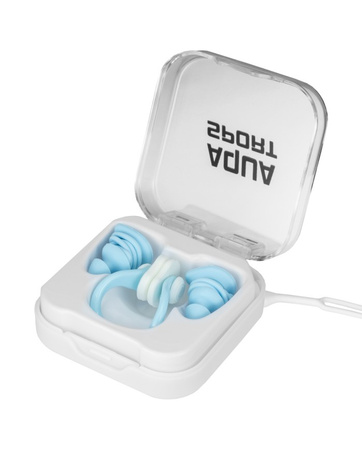 Zestaw akcesoriów pływackich Aqua-Sport zatyczki do uszu i klips na nos Zen Blue
