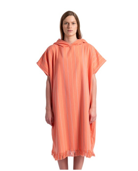 ARENA HOODED CHANGING PONCHO CALYPSO_CORAL-WATER