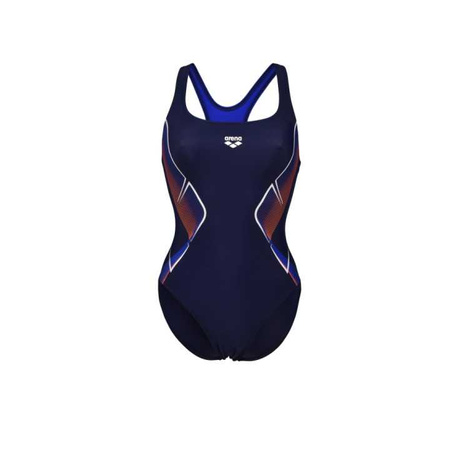 Strój kąpielowy damski Arena Women's My Crystal Swimsuit Control Pro Back Navy Neon Blue