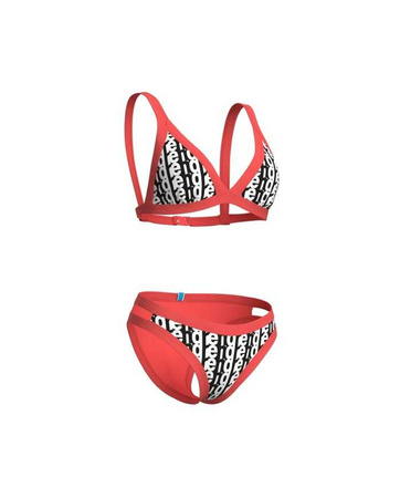 Strój kąpielowy damski Arena Women's Bikini Triangle Monogram White Multi Calypso