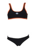 Strój kąpielowy damski Arena Women's Team Stripe Top Two Pieces Black Floreale