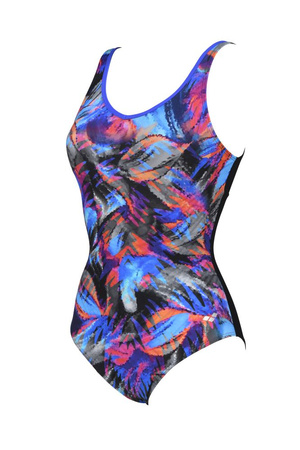 Strój kąpielowy damski Arena Women's Frida Wing Back One Piece Black Multi Black Broght Blue