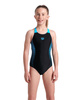Dziewczęcy strój kąpielowy basen jednoczęściowy kostium Arena V Back Black