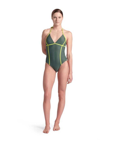Strój kąpielowy damski Arena Women's Pro_File Tie Back Sage Soft Green